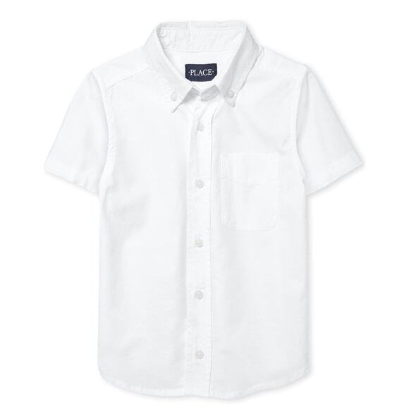 The Children's Place Boys Short Sleeve Oxford Shirt-Size XXL - Picture 1 of 7